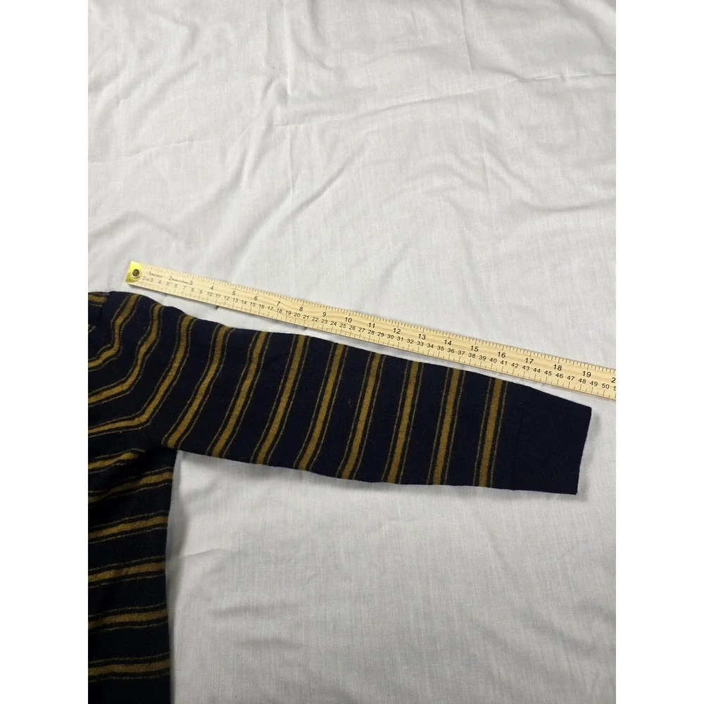 Banana Republic Sweater Mens Medium Blue Stripe Italian Merino Wool‎ Crewneck